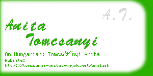 anita tomcsanyi business card